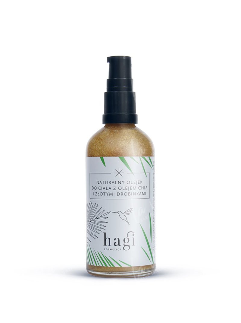Hagi - Naturalny olejek do ciała z olejem chia i złotymi drobinkami 100 ml